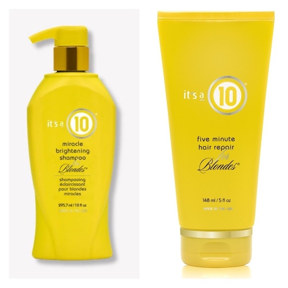 IT'S A 10
Miracle Brightening Blondes Shampoo & MIRACLE FIVE MINUTE HAIR REPAIR - Picture 1 of 5